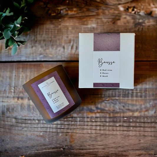 Barossa Soy Candle | red wine, roses, musk