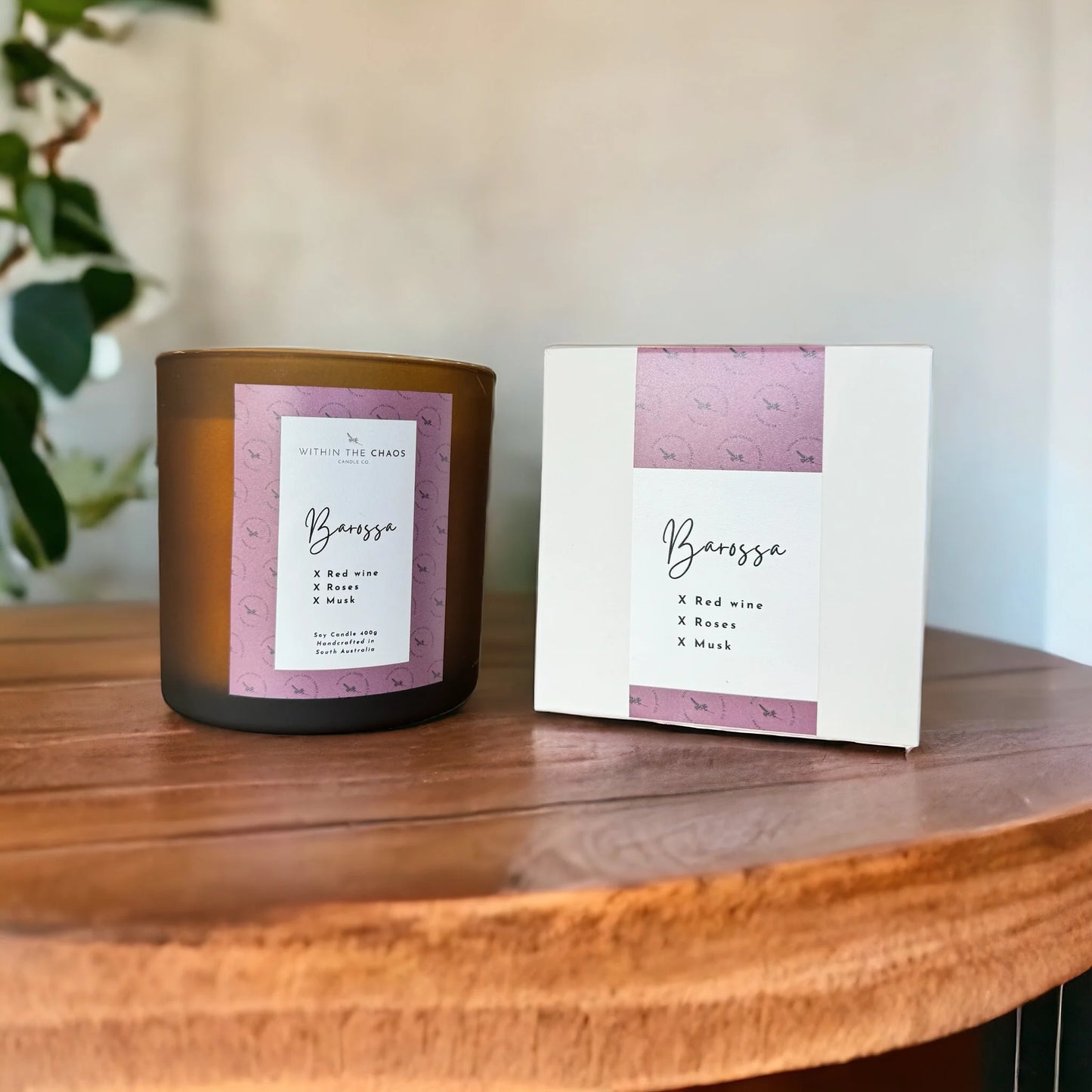 Barossa Soy Candle | red wine, roses, musk