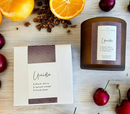 Uraidla Soy Candle | black cherry, spiced orange, fresh plum