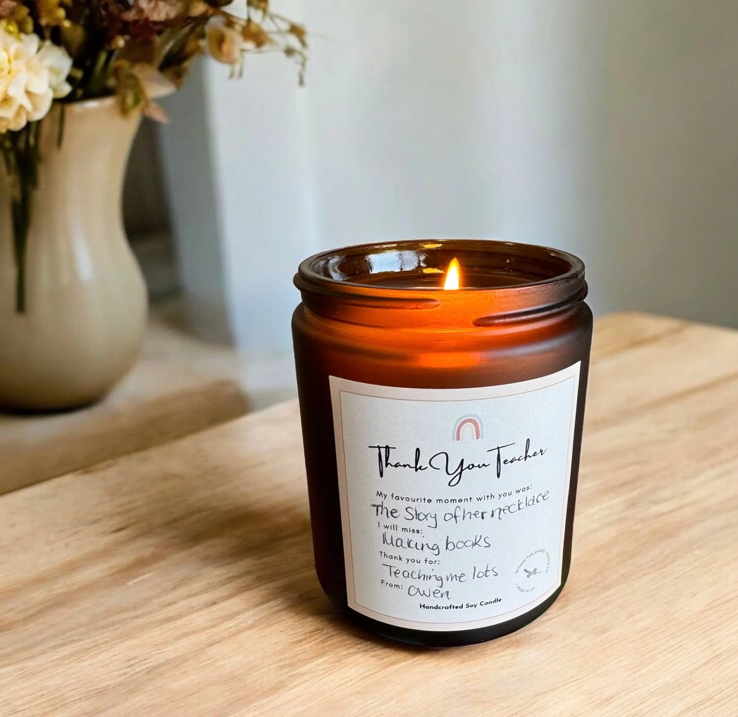 Words by Kids Teacher Candle